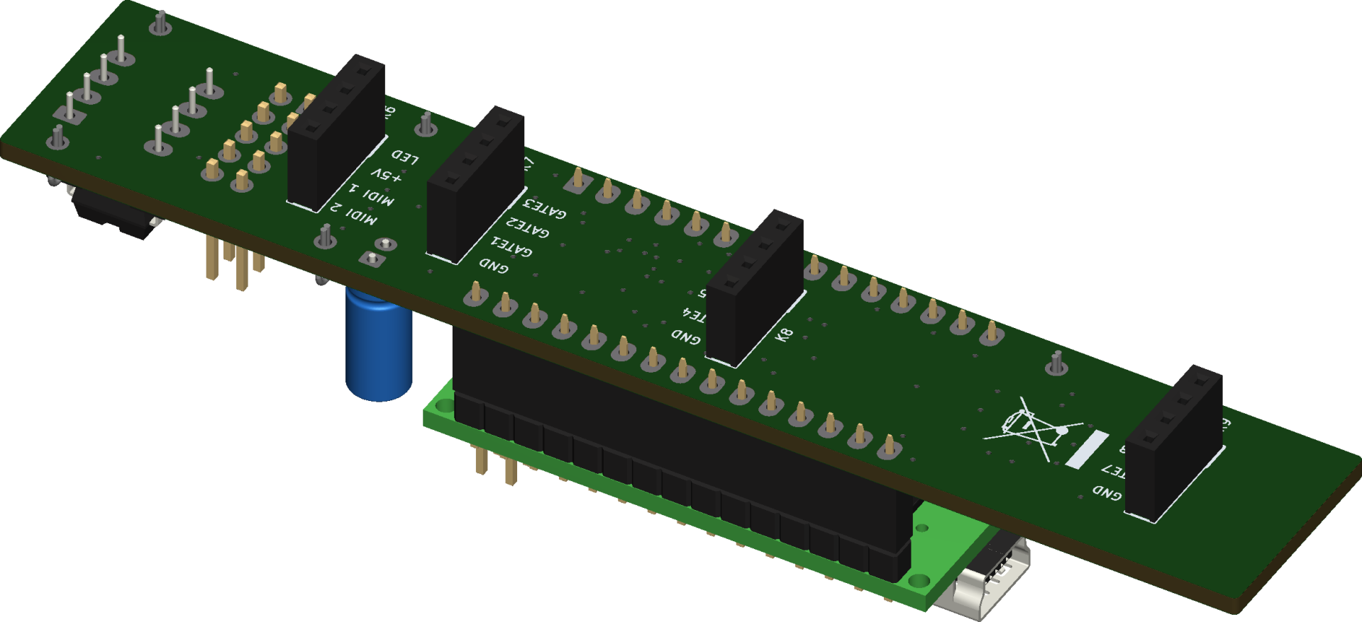 Rear PCB, top view